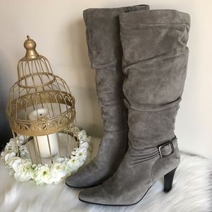 Bass Grey Suede Tall Boots - image 1